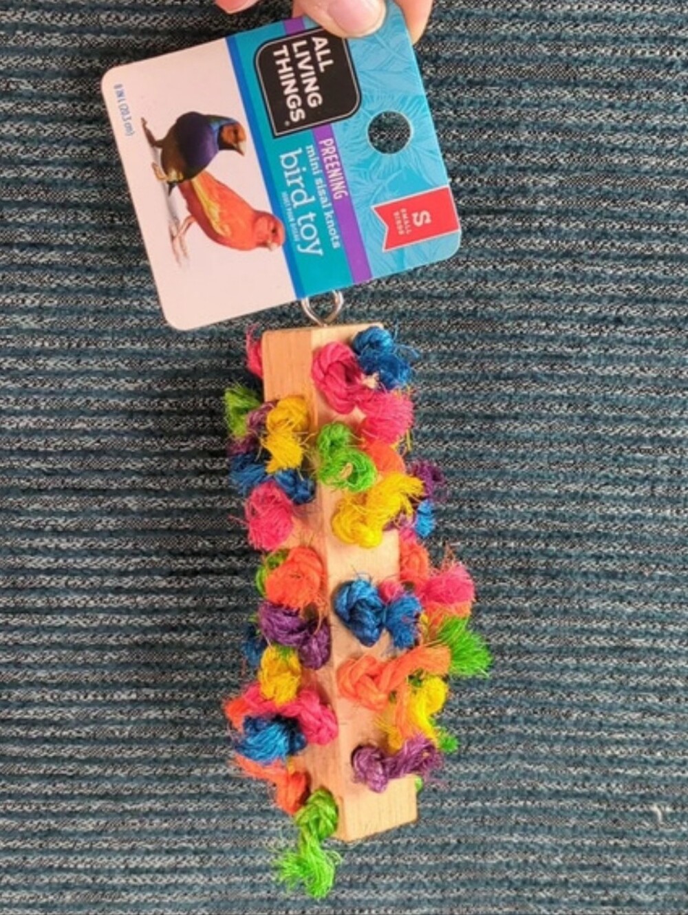 For Pet Rescue! Small Bird Sissal Knot Wood Block Toy